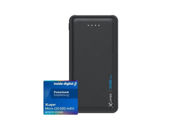XLAYER 217283 - Powerbank, Micro, Li-Po, 20000 mAh, USB-C, schwarz