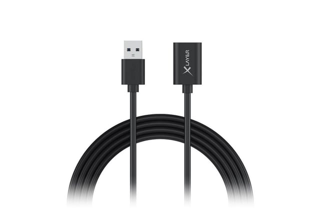 XLAYER 217691 - USB 5 Gb/s Kabel, A Stecker auf A Buchse, 1,5 m, schwarz