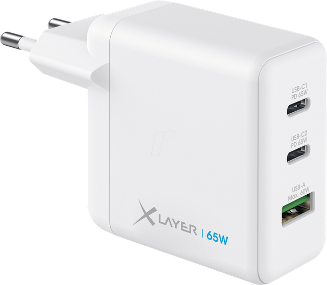 XLAYER 219587 - USB-Ladegerät QC 4.0, PD, GaN, 65 W