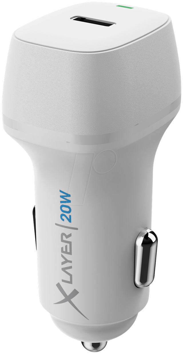 XLAYER 219946 - USB-Ladegerät, USB-C (PD), 20 W, Kfz, weiß