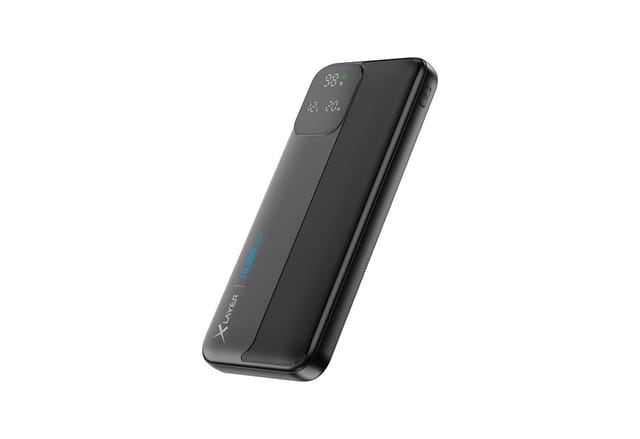 XLAYER 220547 - Powerbank, LiPo, 10000 mAh, 2x USB-A, 2x USB-C, schwarz