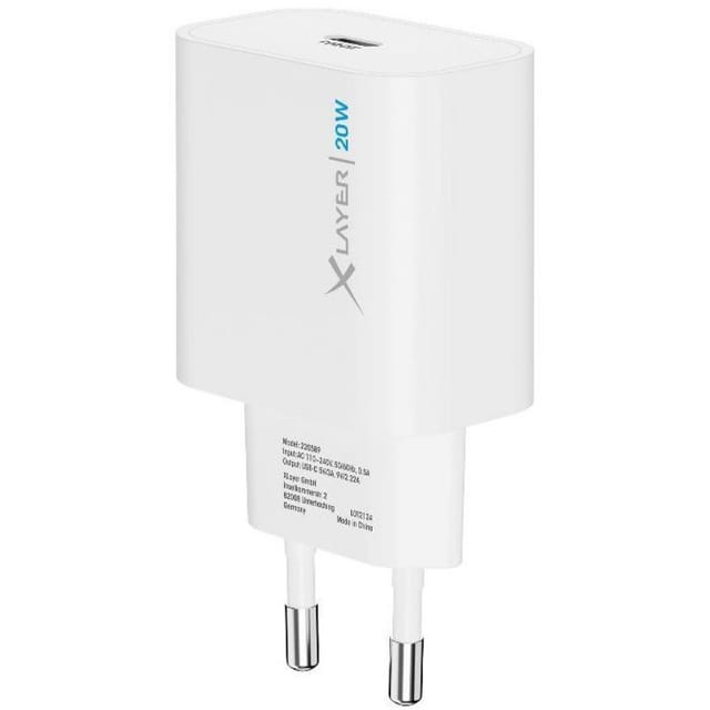 XLAYER 220589 - USB-Ladegerät, 20 W, 1x USB-C, weiß