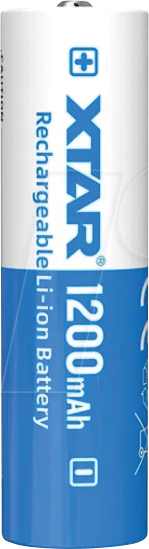 XTAR 14500 1200G - Industriezelle, Li-Ion Akku, 14500, 3,6 V, 1200 mAh, geschützt