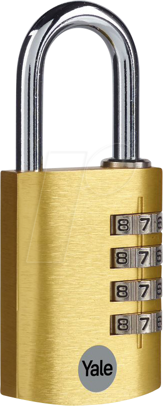 YE YE3CB381311GO - Zahlenschloss, Aluminium, 4 Zahlenreihen, 38 mm