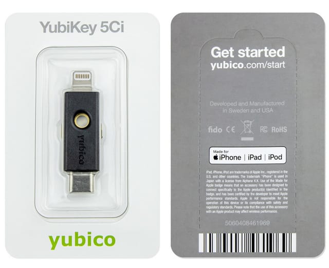 YUBIKEY 5CI - Sicherheitsschlüssel, USB-C, Lightning