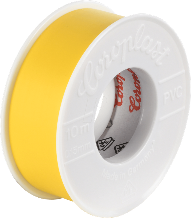 CORO 1711 - Elektroisolierband 302 KB12, 10 m, 25 mm, gelb