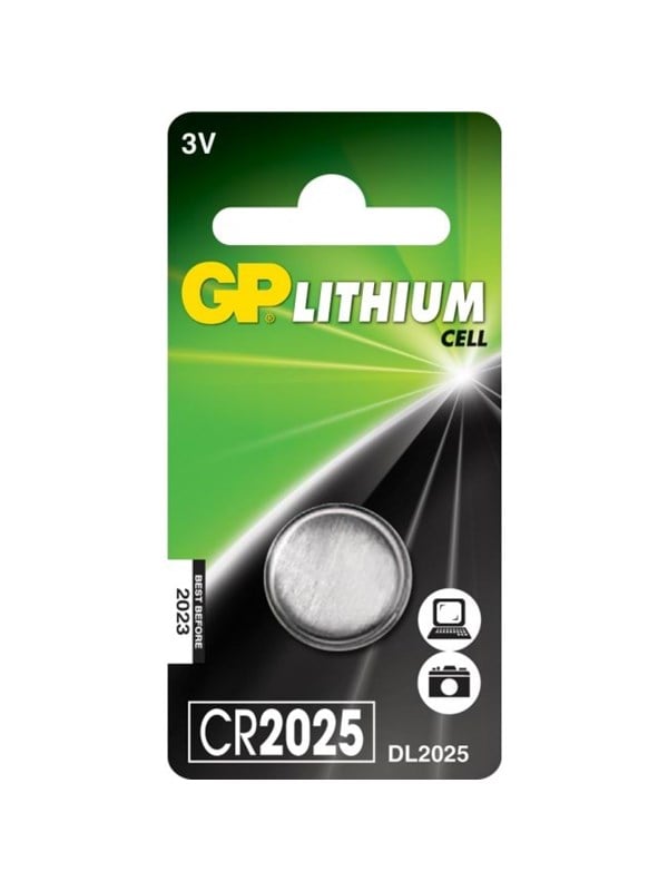 CR 2025 GP - Lithium-Knopfzelle, 3 V, 160 mAh, 20,0x2,5 mm