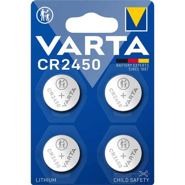 CR 2450 VAR 4X - Lithium-Knopfzelle CR2450, 24,0x5,0 mm, 4er-Pack
