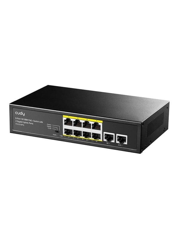 CUDY FS1010PG - Switch, 10-Port, Fast Ethernet, PoE+