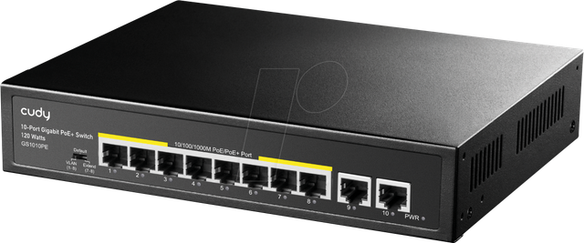CUDY GS1010PE - Switch, 10-Port, Gigabit Ethernet, PoE+