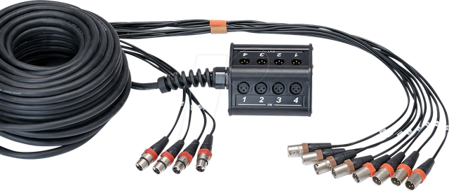 CYB 8-4 C 15 - Cordial CYB 8-4 Stagebox System, 8x in, 4x out, XLR Stecker, 15
