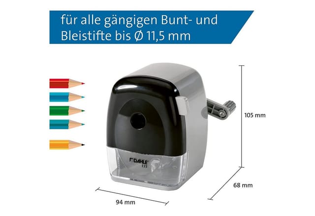 DAHLE 133SW - manuelle Bleistiftspitzmaschine, schwarz/weiß