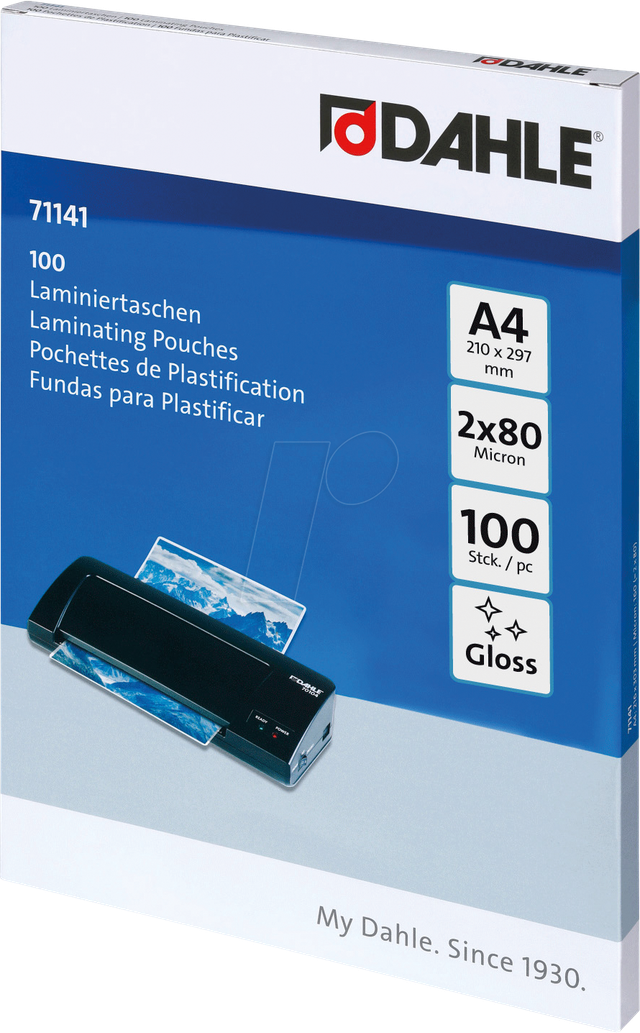 DAHLE 71141 - Laminierfolien, DIN A4, 80 mic, 100 Stück