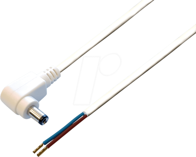 DC AKW 5021 - Adapterkabel, gewinkelt, 2000 mm, DC-Stecker auf freies Ende
