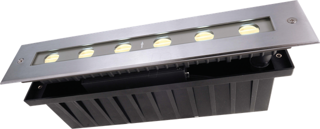 DEKO 730262 - Bodeneinbauleuchte Line II WW, 12 W, 3000 K, 730 lm, silber, IP6