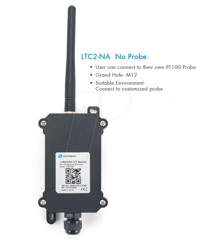 DRA LTC2-NA - LoRaWAN Temperatur Transmitter, ohne Sensor