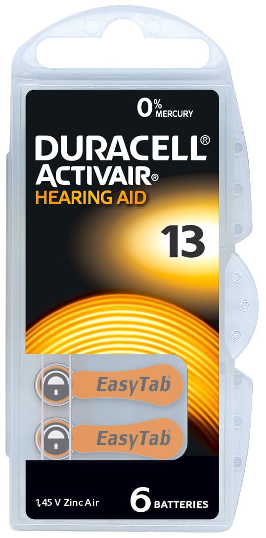 DURA AIR 13 - Hörgerätebatterie, Zink-Luft, 7,90x5,40 mm, Aid 13, 6er-Pack