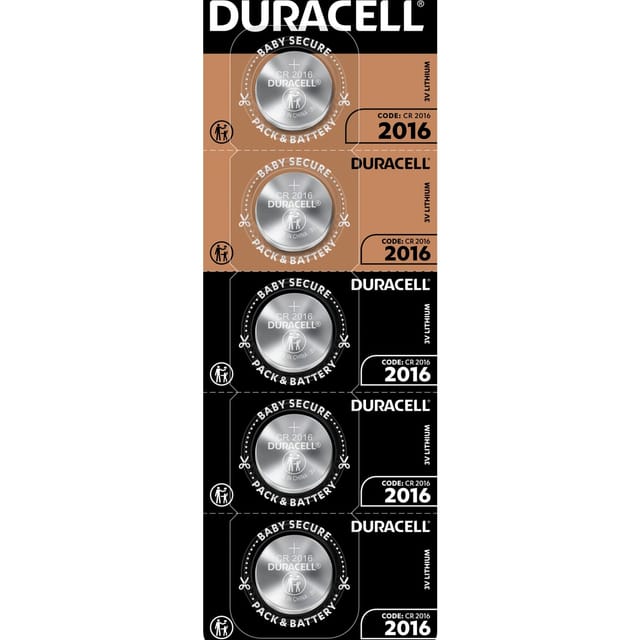 DURA CR2016 X5 - Lithium-Knopfzelle, CR2016, 3V, 20,0x1,6 mm, 5er-Pack