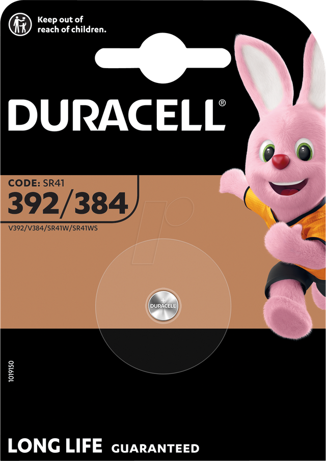 DURA SR411 - Silberoxid-Knopfzelle, 384/392, SR41, 1,5 V, 1er-Pack