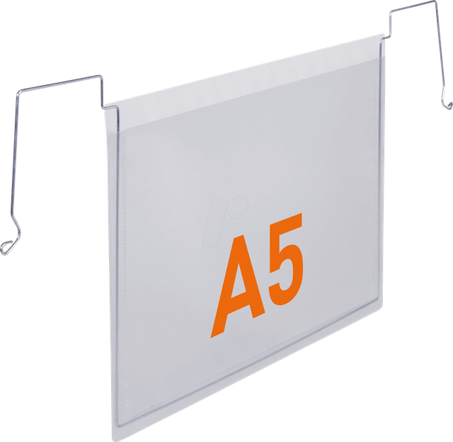 DURABLE 118419 - Drahtbügeltasche, A5, quer, transparent, 50 Stück