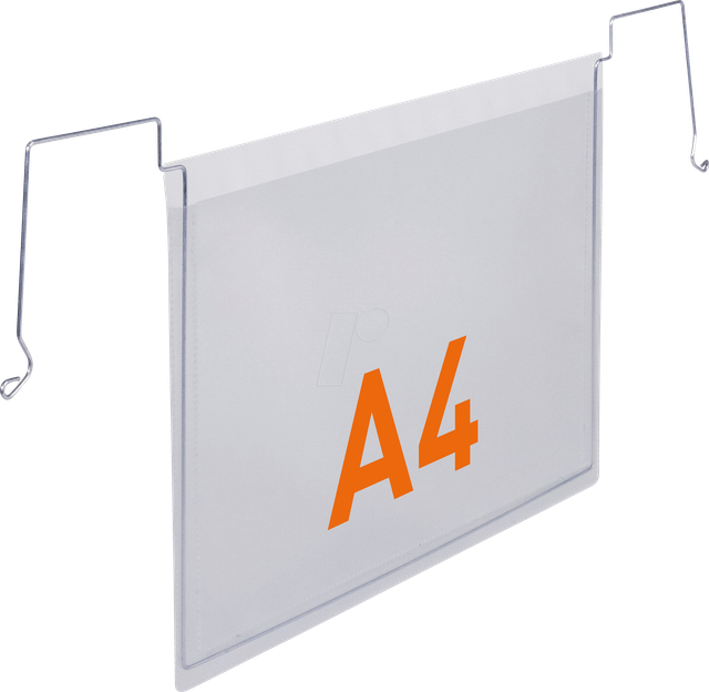 DURABLE 118519 - Drahtbügeltasche, A4, quer, transparent, 50 Stück