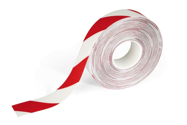 DURABLE 1726132 - Bodenmarkierungsband, rot/weiß, 50mm x 30 m