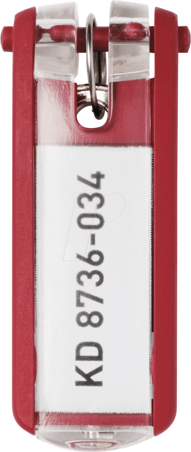 DURABLE 195703 - Schlüsselanhänger Key Clip, 6 Stück, rot
