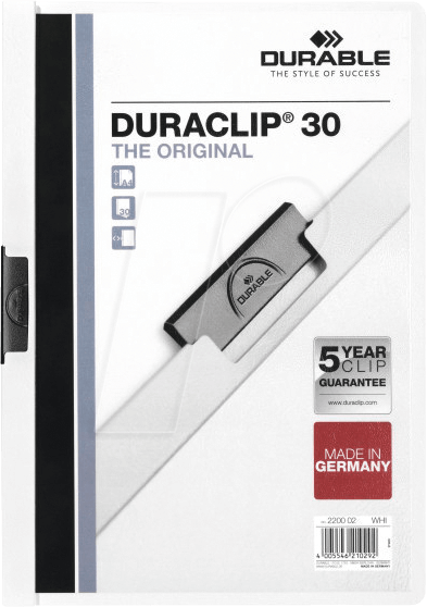 DURABLE 220002 - Klemm-Mappe, weiß