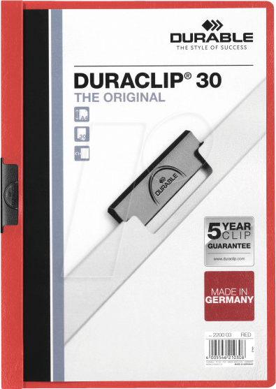 DURABLE 220003 - Klemm-Mappe, rot