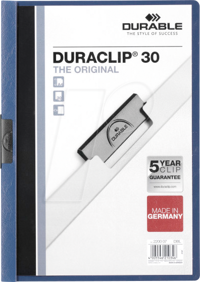 DURABLE 220007 - Klemm-Mappe, blau