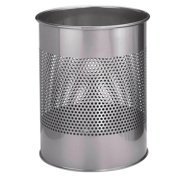 DURABLE 331023 - Abfallbehälter, 15 l, rund, metall, silber