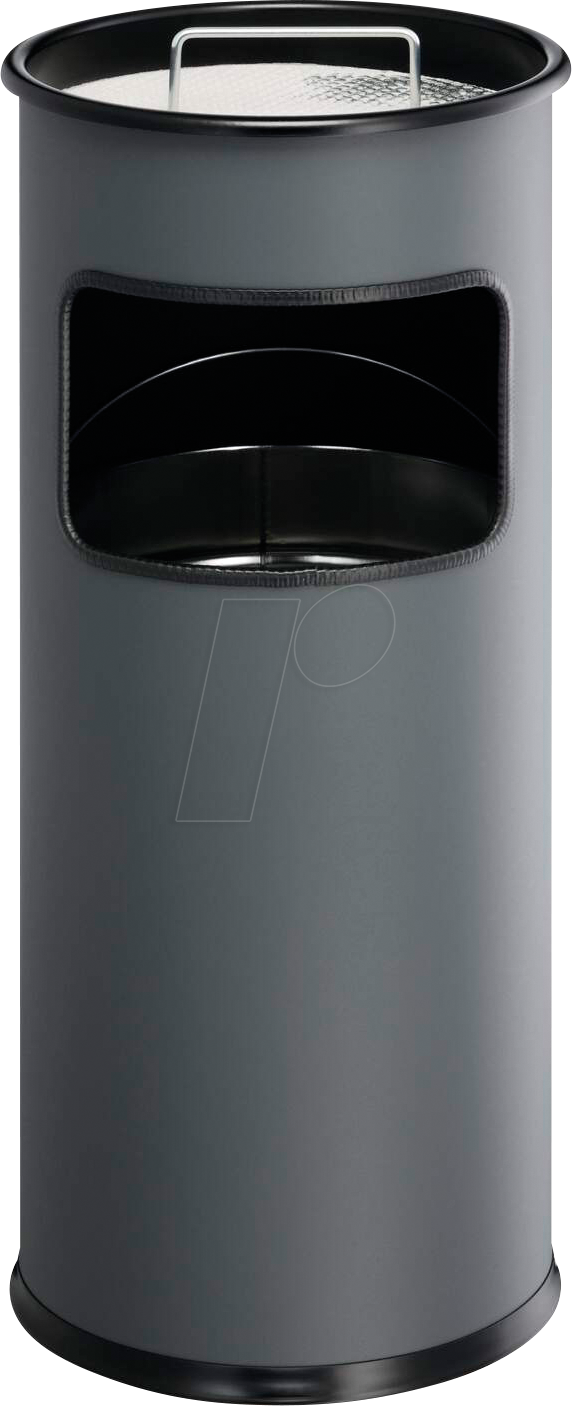 DURABLE 333058 - Abfallbehälter mit Ascher, 17 l, rund, anthrazit