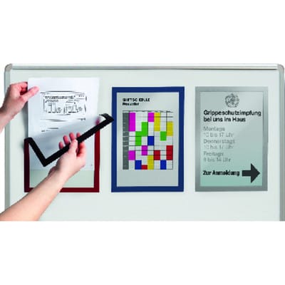 DURABLE 486903 - Info-Rahmen, A4, magnetisch, rot, 5 Stück