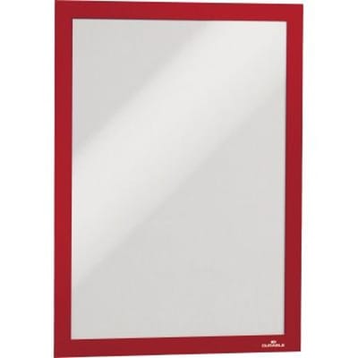 DURABLE 487203 - Info-Rahmen, A4, selbstklebend, aufklappbar, rot, 2 Stück