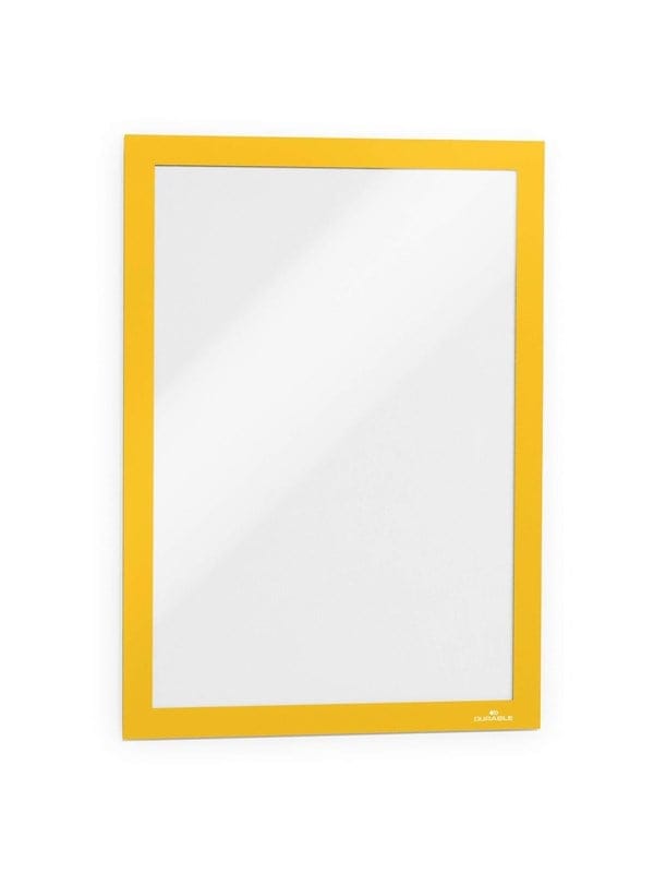 DURABLE 487204 - Info-Rahmen, A4, selbstklebend, aufklappbar, gelb, 2 Stück