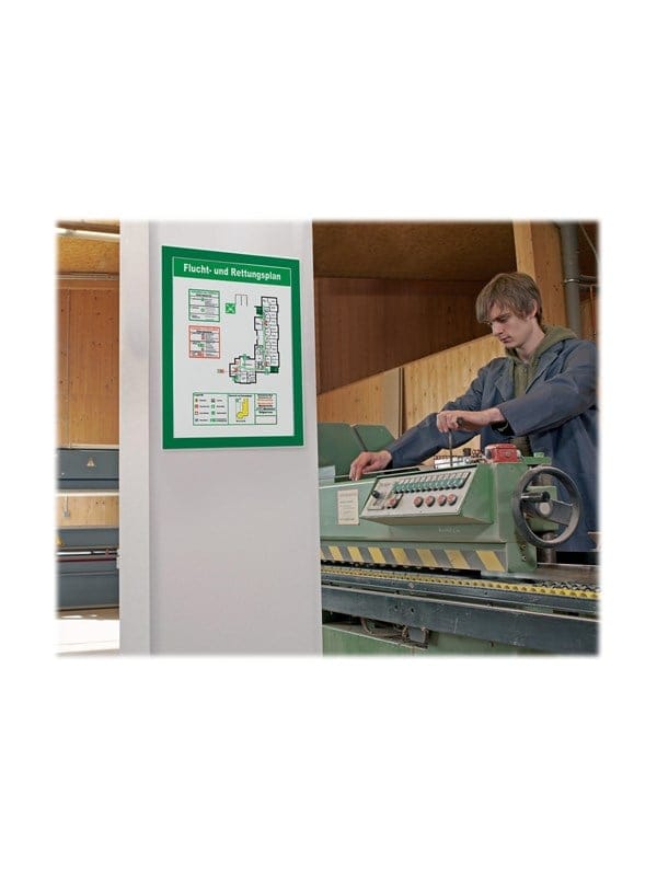 DURABLE 487205 - Info-Rahmen, A4, selbstklebend, aufklappbar, grün, 2 Stück