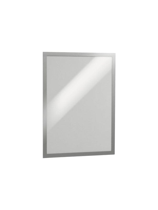 DURABLE 487323 - Info-Rahmen, A3, selbstklebend, aufklappbar, silber, 2 Stück