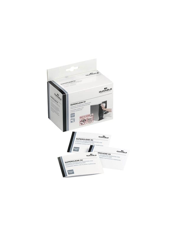 DURABLE 578802 - Reinigungstücher, einzeln verpackt, für PC-Peripherie, 50 Stück