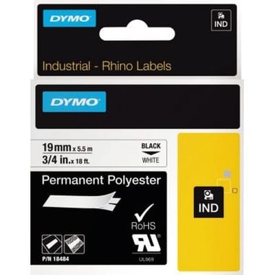 DYMO IND 18484 - DYMO IND Polyester, 19mm, schwarz/weiß