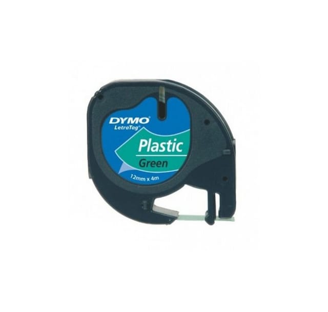 DYMO S0721640 - Beschriftungsband, Plastik, schwarz/grün, LetraTag®