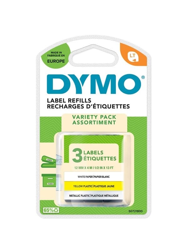 DYMO S0721800 - DYMO LT 3er Starterpack, 12 mm, Papier/Kunststoff/Metall