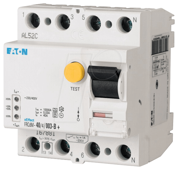 EATON 167880 - Fehlerstromschutz-Schalter, Typ G/B+, 25 A, 30 mA, 4 polig