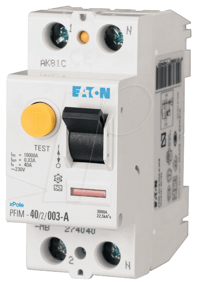 EATON 235424 - Fehlerstromschutz-Schalter, Typ A, 25 A, 30 mA, 2 polig