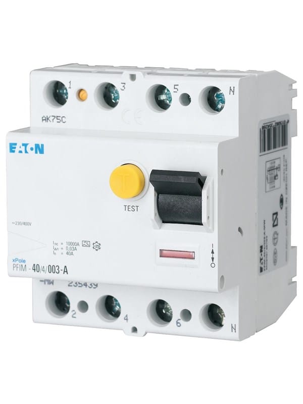 EATON 235439 - Fehlerstromschutz-Schalter, Typ A, 40 A, 30 mA, 4 polig