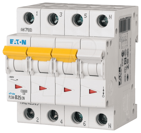 EATON 242545 - Leitungsschutzschalter, Char. C, 25 A, 3 + N
