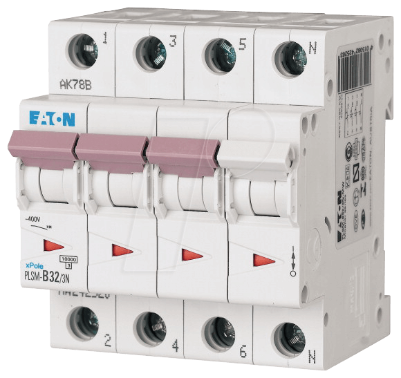 EATON 242546 - Leitungsschutzschalter, Char. C, 32 A, 3 + N