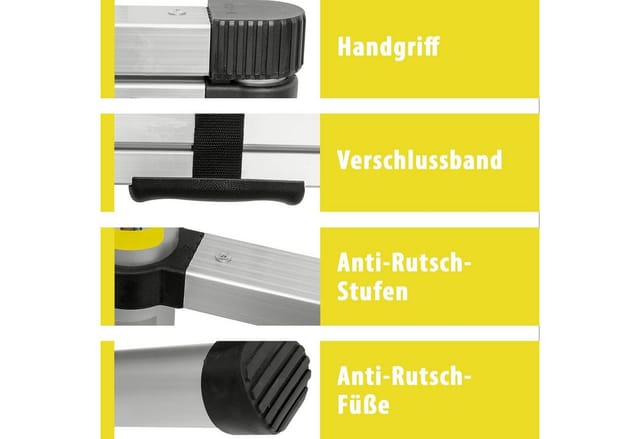 EAXUS 79710 - Teleskopleiter aus Alu, bis 3,8 m, max. 150 Kg