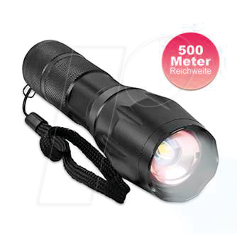 EAXUS 90790 - LED-Taschenlampe, 1000 lm, Zoom, 5 Modi, 3xAAA (Micro)