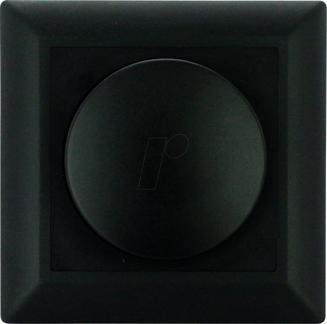 ECO-DIM 10002B - Dimmerknopf, schwarz, inkl. Zentralplatte und Rahmen