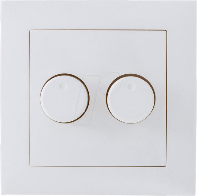 ECO-DIM 10004 - Duo-Dimmknopf, weiß, inkl. Zentralplatte und Rahmen
